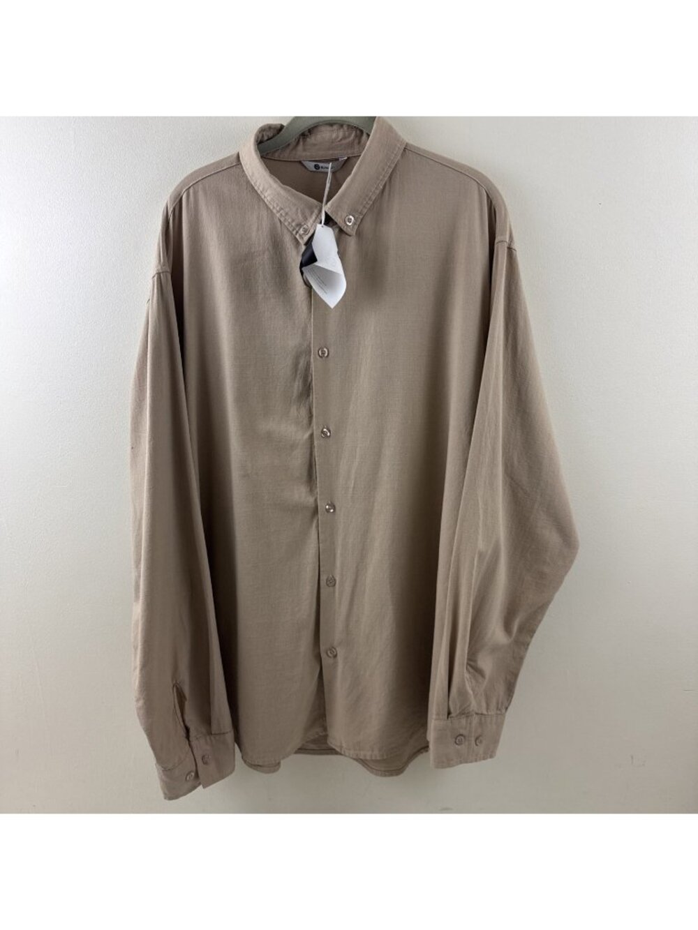 Runcati Men’s Khaki Size XXL Long Sleeve Button Up Shirt